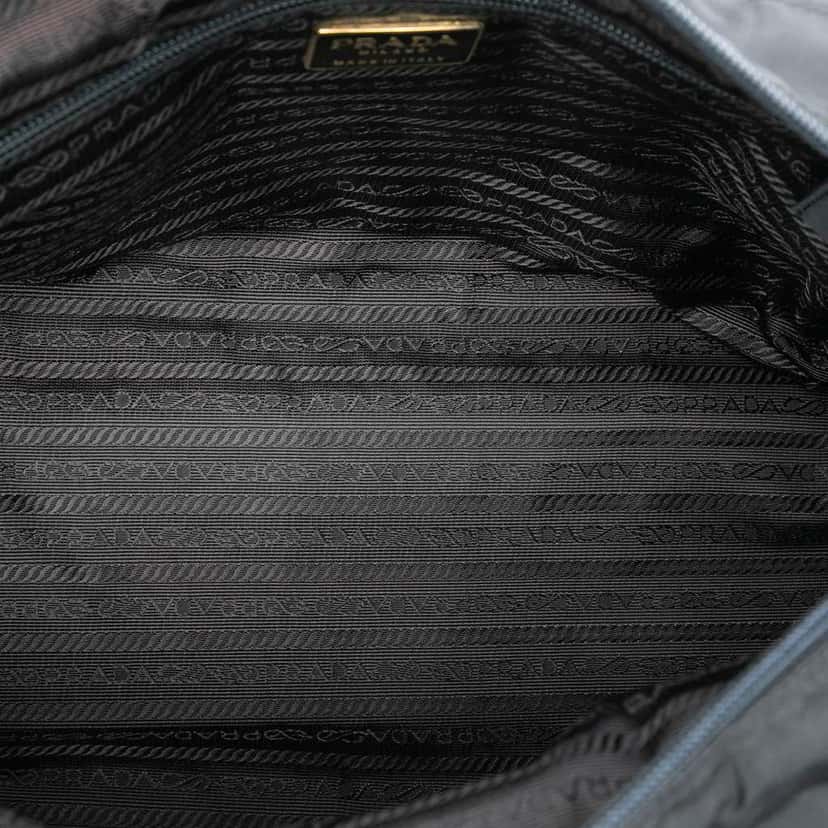 Prada Tessuto Metal Handle Bag Black Good condition - Model View