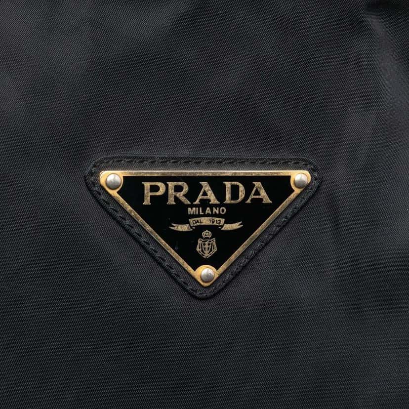Prada Tessuto Metal Handle Bag Black Good condition - Box View