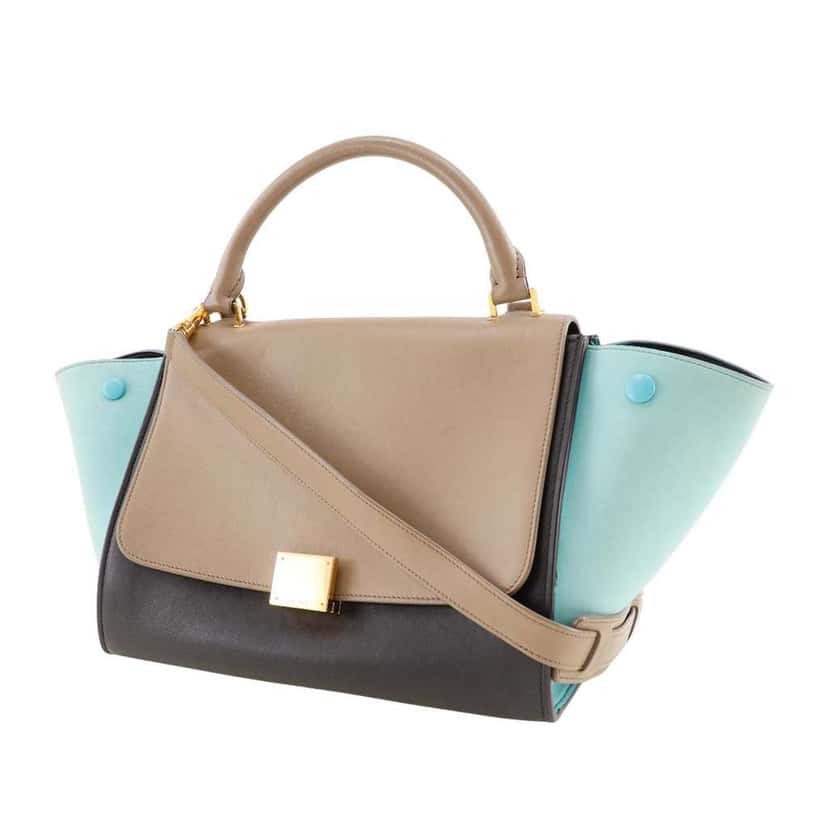 Celine Small Tricolor Leather Trapeze Satchel Black Leather Very good condition - Inside View