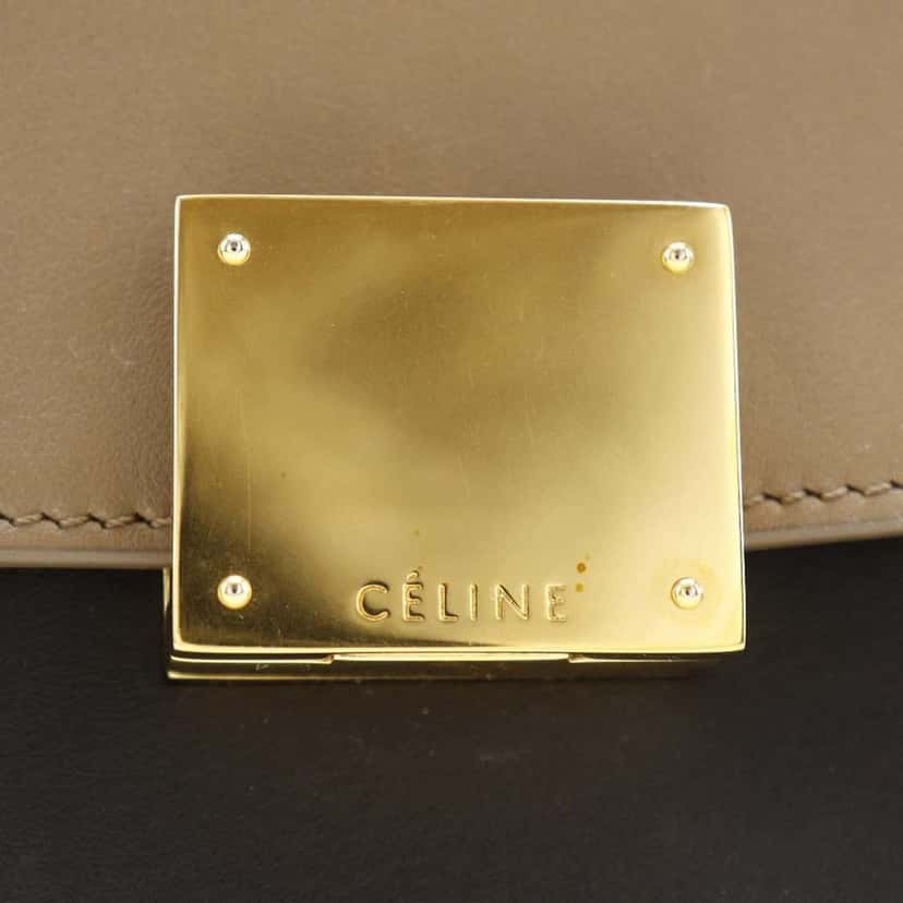 Celine Small Tricolor Leather Trapeze Satchel Black Leather Very good condition - Box View