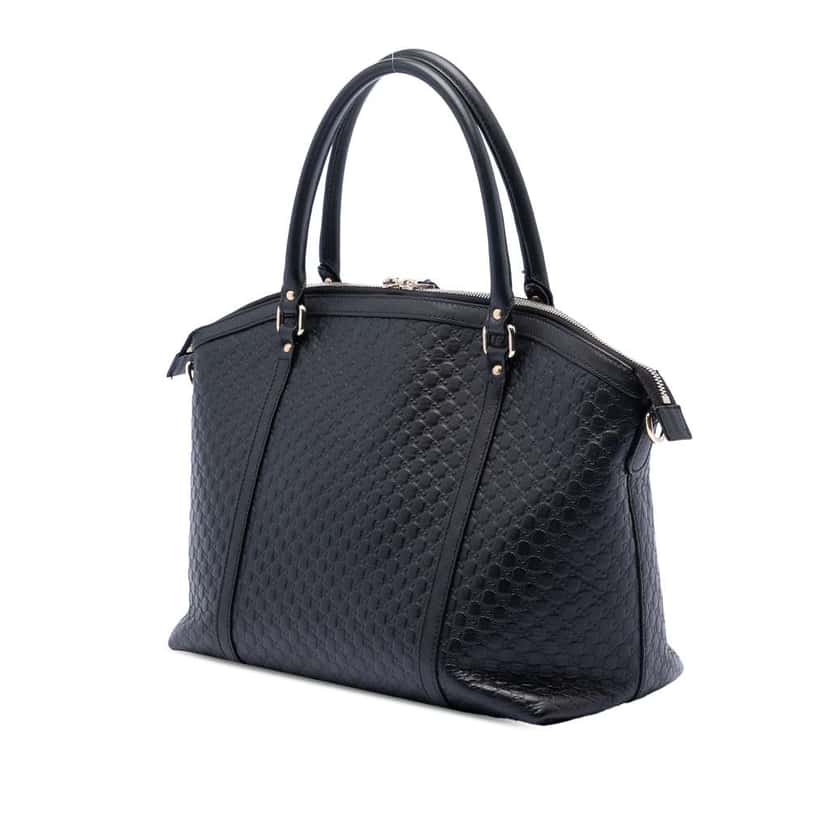 Gucci Large Microguccissima Dome Satchel Black Leather Good condition - Back View