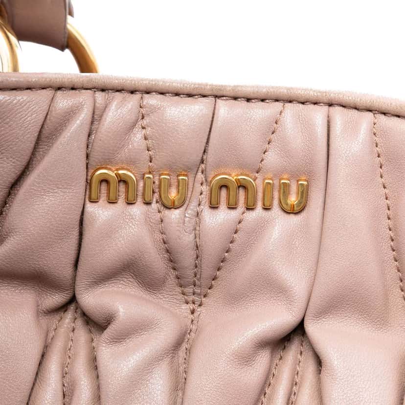 Miu Miu Matelasse Nappa Satchel Brown Leather Good condition - Box View