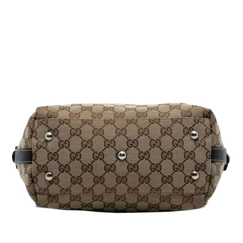 Gucci Medium GG Canvas Web Match Ball Tote Brown Canvas Good condition - Inside View