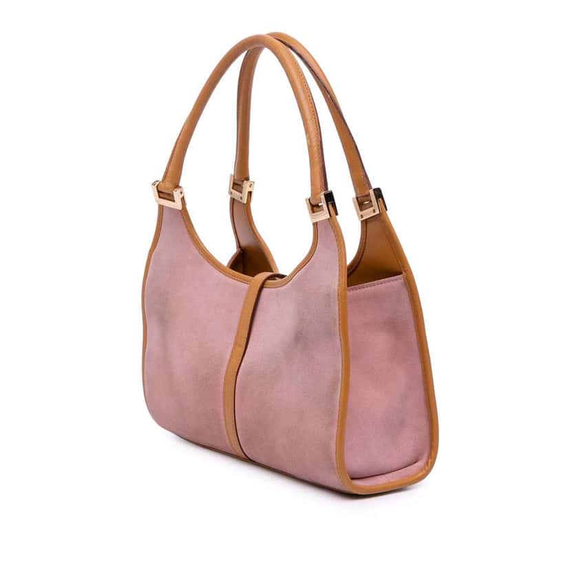 Gucci Suede Jackie Bardot Handbag Pink Leather Good condition - Back View