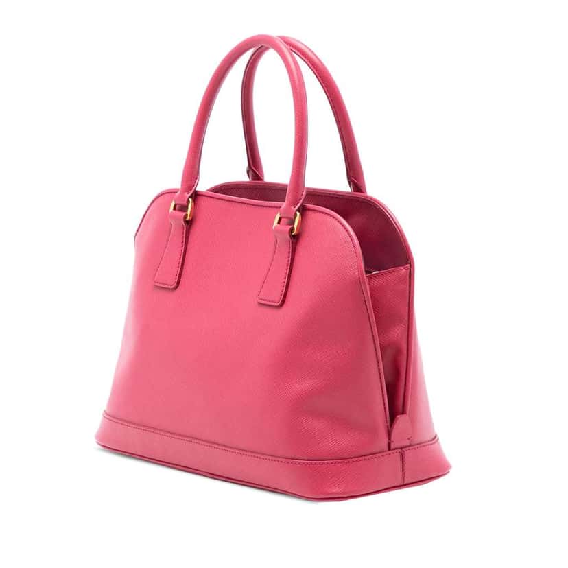 Prada Medium Saffiano Lux Open Promenade Satchel Pink Leather Good condition - Back View