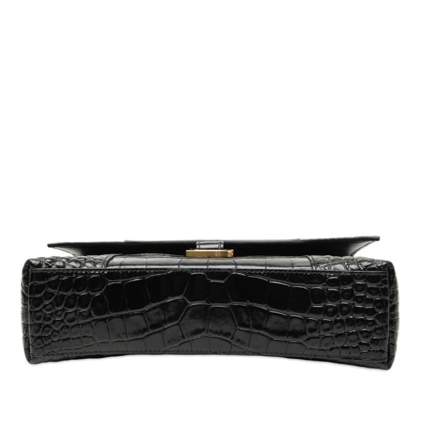 Balenciaga Croc Embossed Leather Downtown Crossbody XS Black Leather Good condition - Inside View