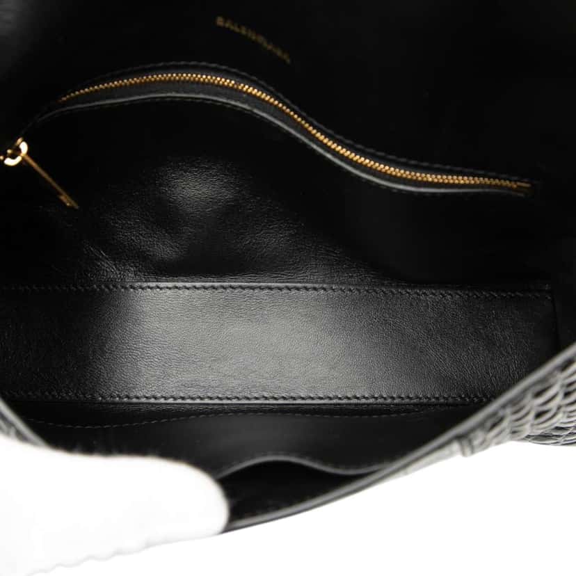 Balenciaga Croc Embossed Leather Downtown Crossbody XS Black Leather Good condition - Model View