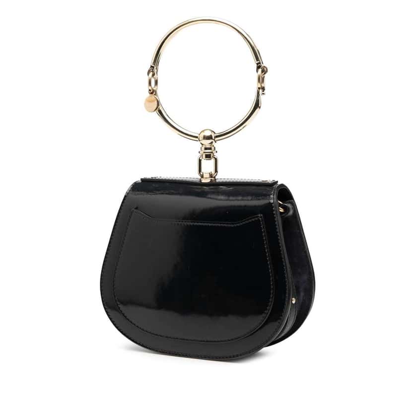 Chloé Small Patent Nile Bracelet Satchel Black Leather Good condition - Back View