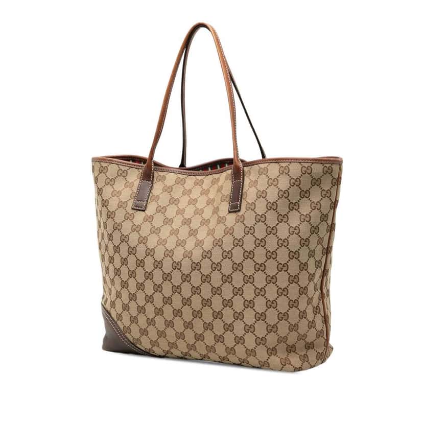 Gucci Large GG Canvas New Britt Tote Brown Canvas Good condition - Back View