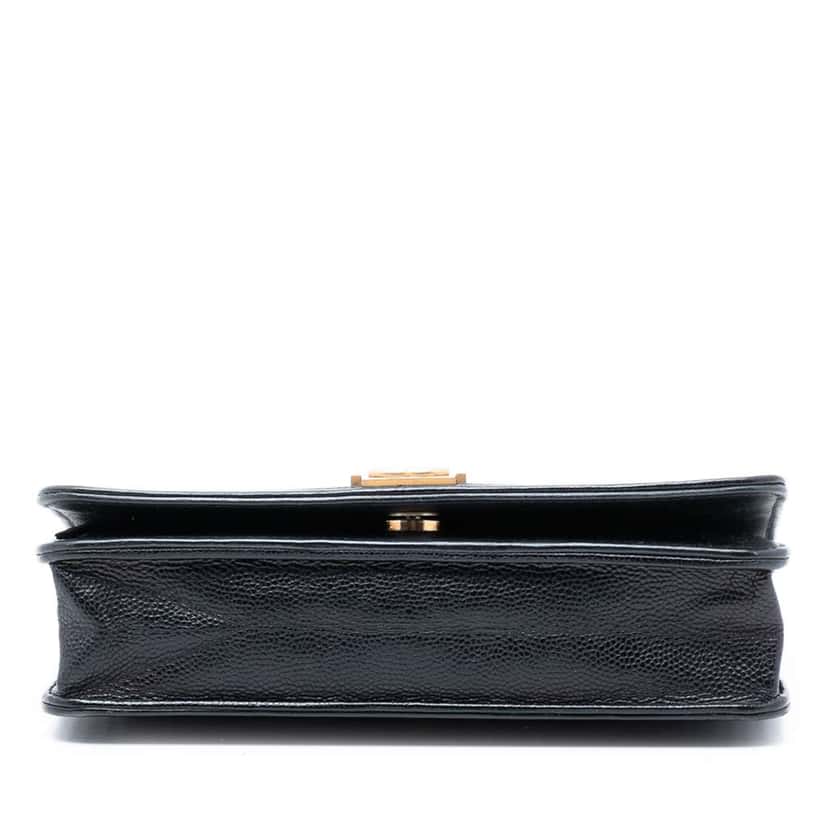 Chanel Chevron Caviar Boy Wallet On Chain Black Leather Good condition - Inside View