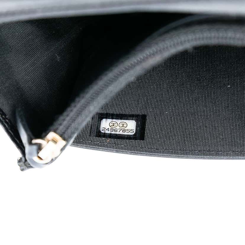Chanel Chevron Caviar Boy Wallet On Chain Black Leather Good condition - Box View
