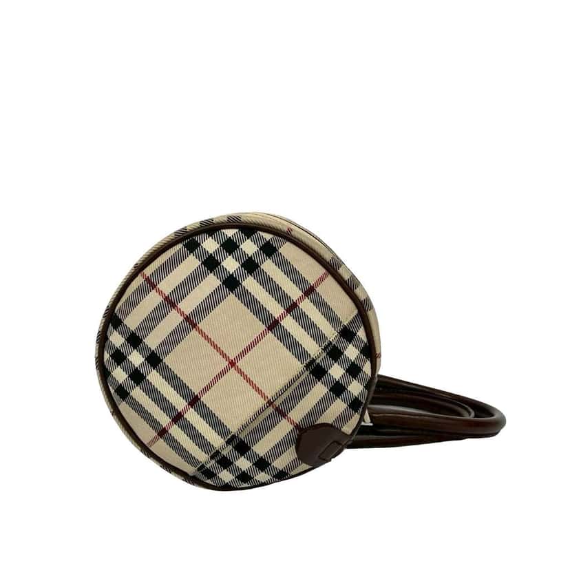 Burberry House Check Canvas Barrel Handbag Brown Canvas Good condition - Model View