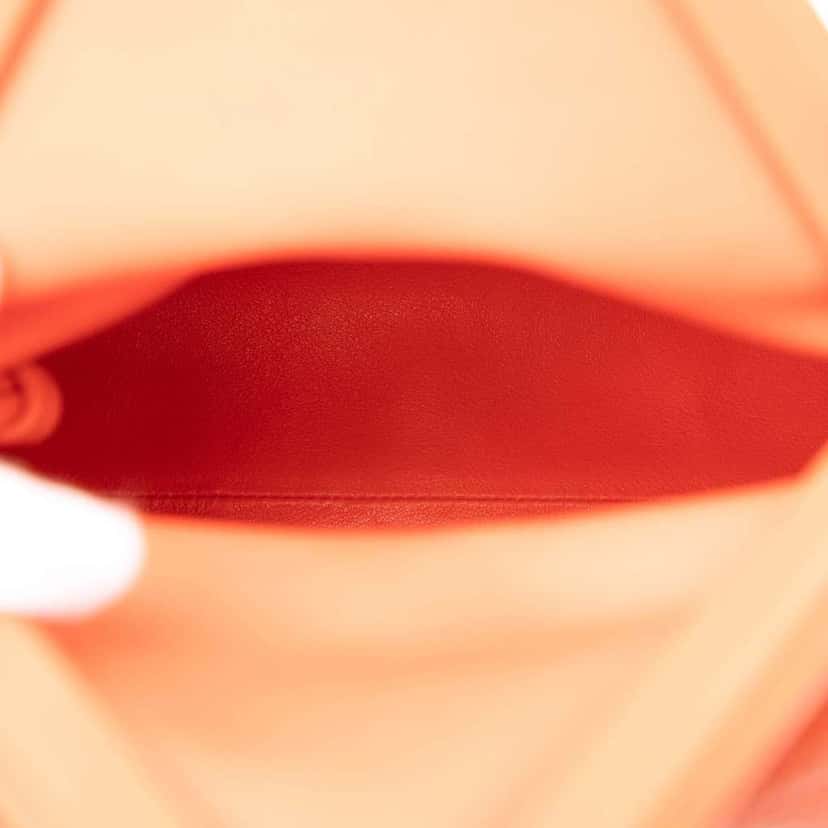 Bottega Veneta Lambskin Trine Fold Over Clutch Orange Leather Good condition - Model View