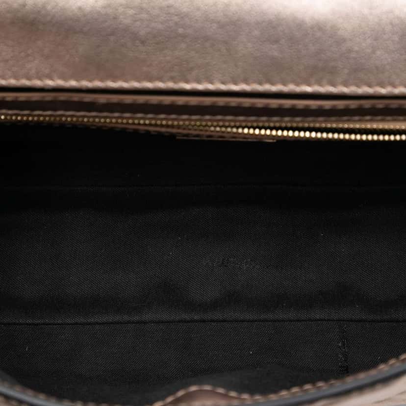 Fendi Zucca Embossed Leather Baguette Satchel Gold Leather Good condition - Model View