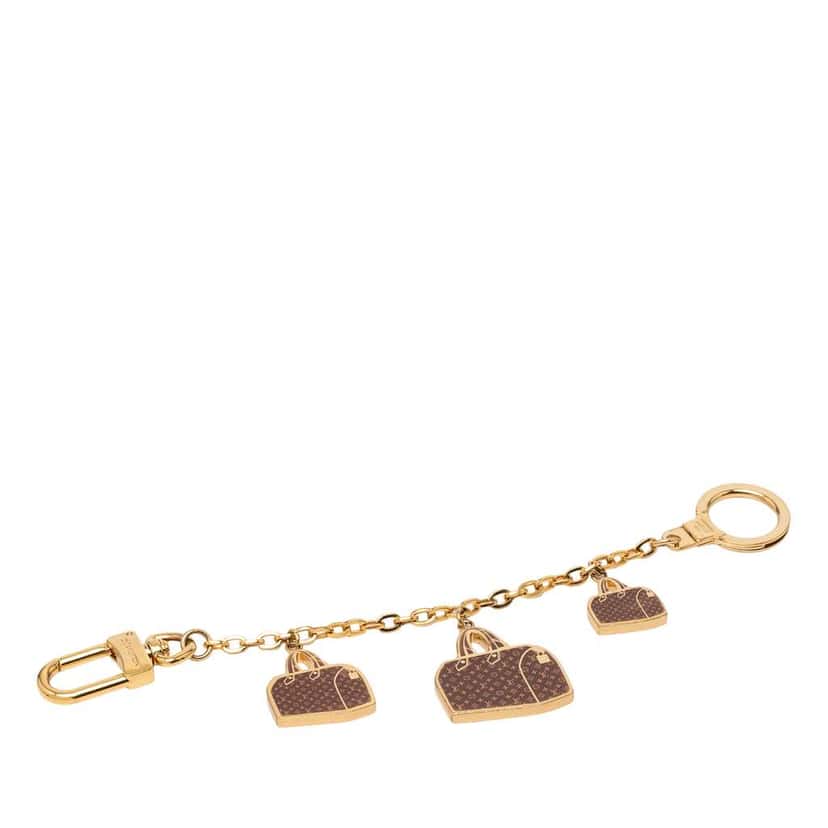 Louis Vuitton Gold Plated Monogram Speedy Trio Chain Bag Charm Gold Metal Good condition - Front View