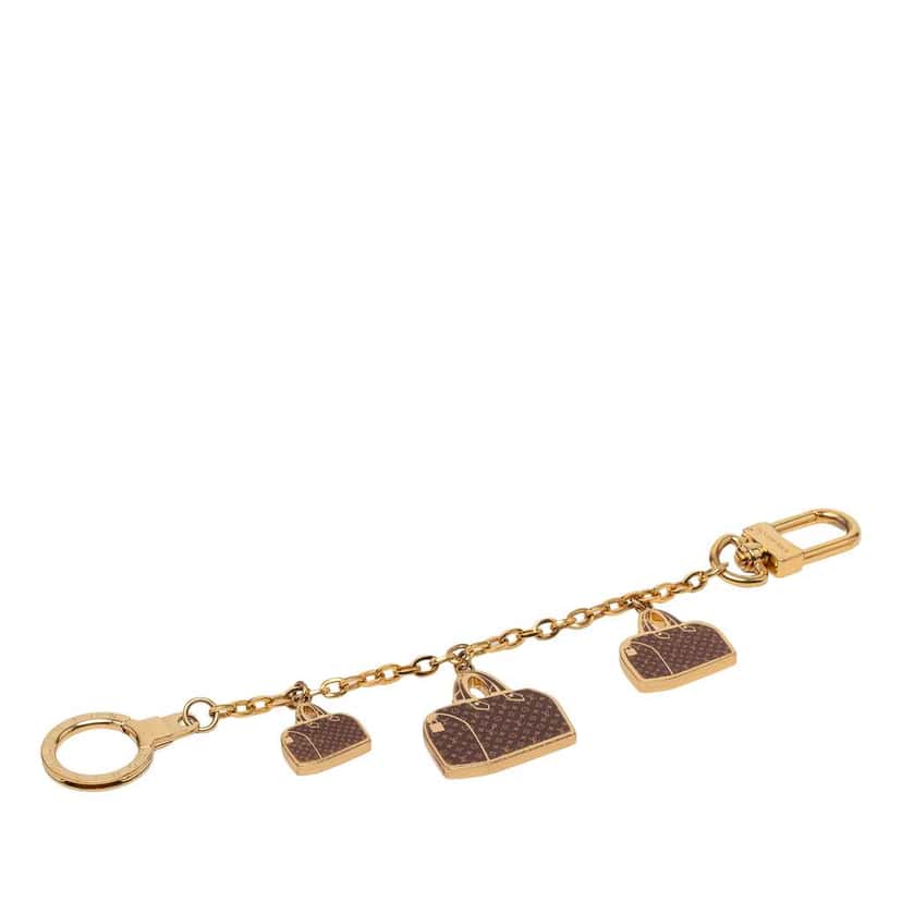 Louis Vuitton Gold Plated Monogram Speedy Trio Chain Bag Charm Gold Metal Good condition - Back View