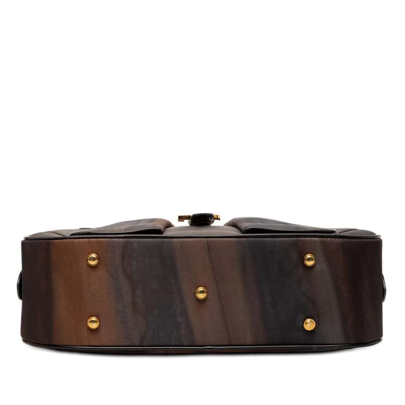 Dior Mini Printed Nylon Double Saddle Bowler Bag Brown Good condition - Inside View