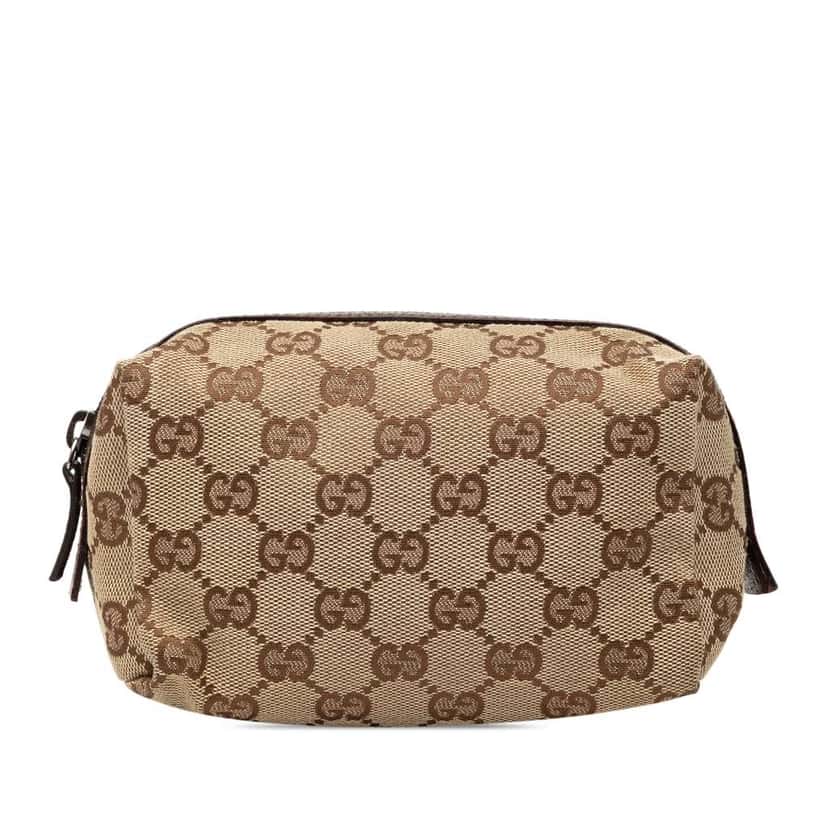 Gucci GG Canvas Pouch Brown Canvas Good condition - Front View