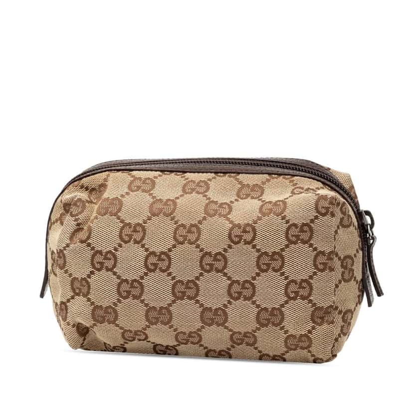 Gucci GG Canvas Pouch Brown Canvas Good condition - Back View