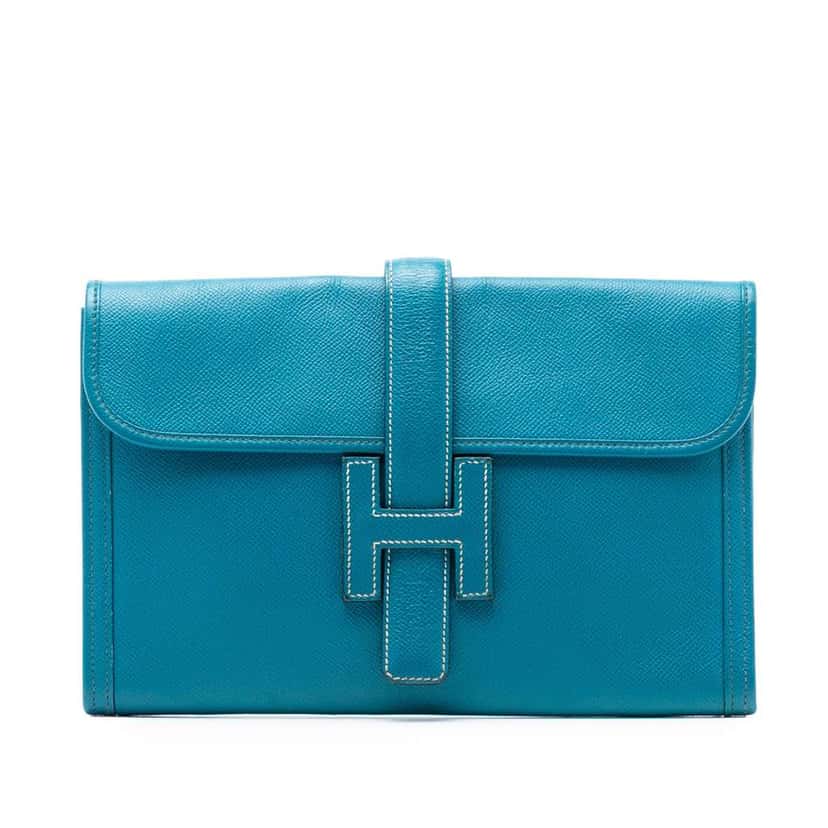 Hermès Epsom Jige 29 Blue Leather Very good condition - Front View
