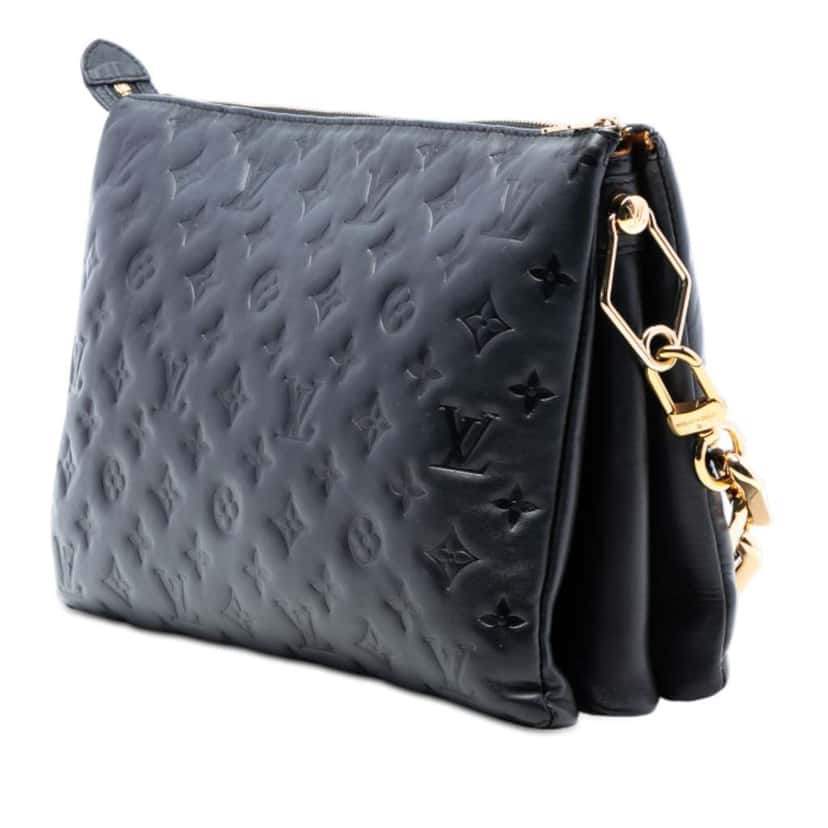 Louis Vuitton Monogram Embossed Puffy Lambskin Coussin MM Black Leather Very good condition - Back View