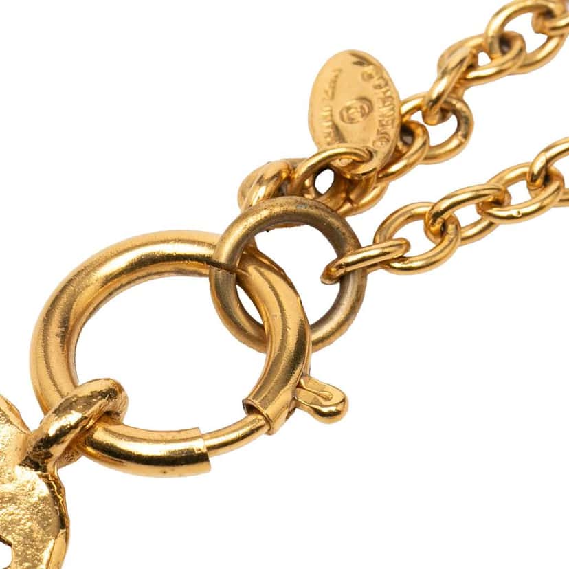 Chanel Gold Plated Cut Out Logo Pendant Necklace Gold Metal Good condition - Inside View