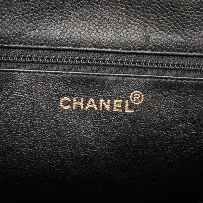 Chanel CC Caviar Tote Black Leather Good condition - Box View