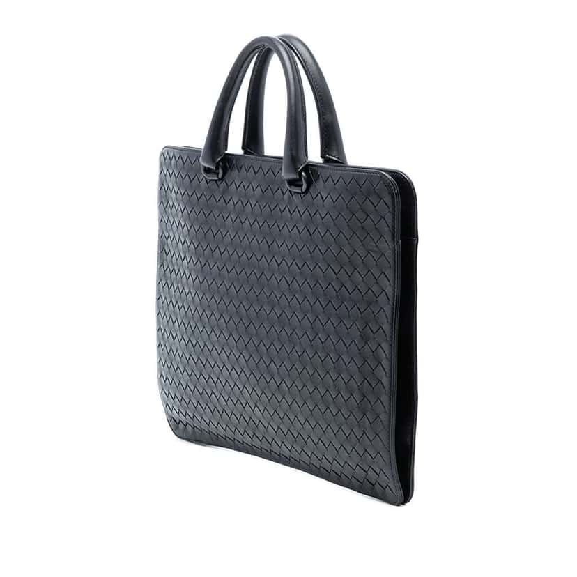 Bottega Veneta Nappa Intrecciato Business Bag Black Leather Good condition - Back View