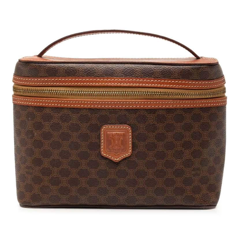 Celine Macadam Coated Canvas Vanity Bag Brown Canvas Good condition - Front View