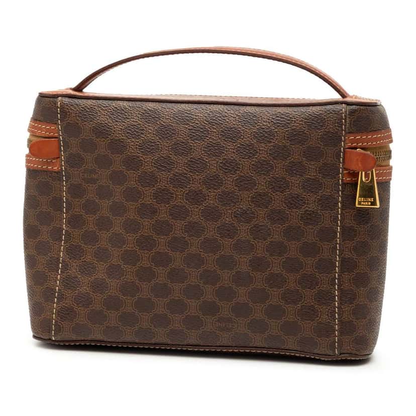 Celine Macadam Coated Canvas Vanity Bag Brown Canvas Good condition - Back View