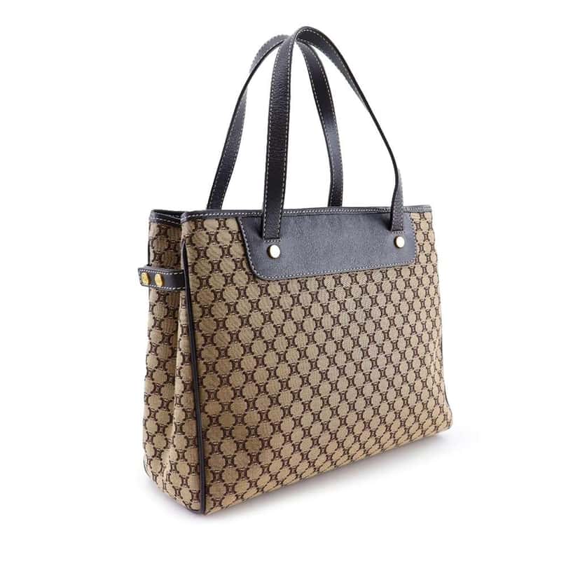 Celine Macadam Coated Canvas Tote Brown Canvas Very good condition - Back View