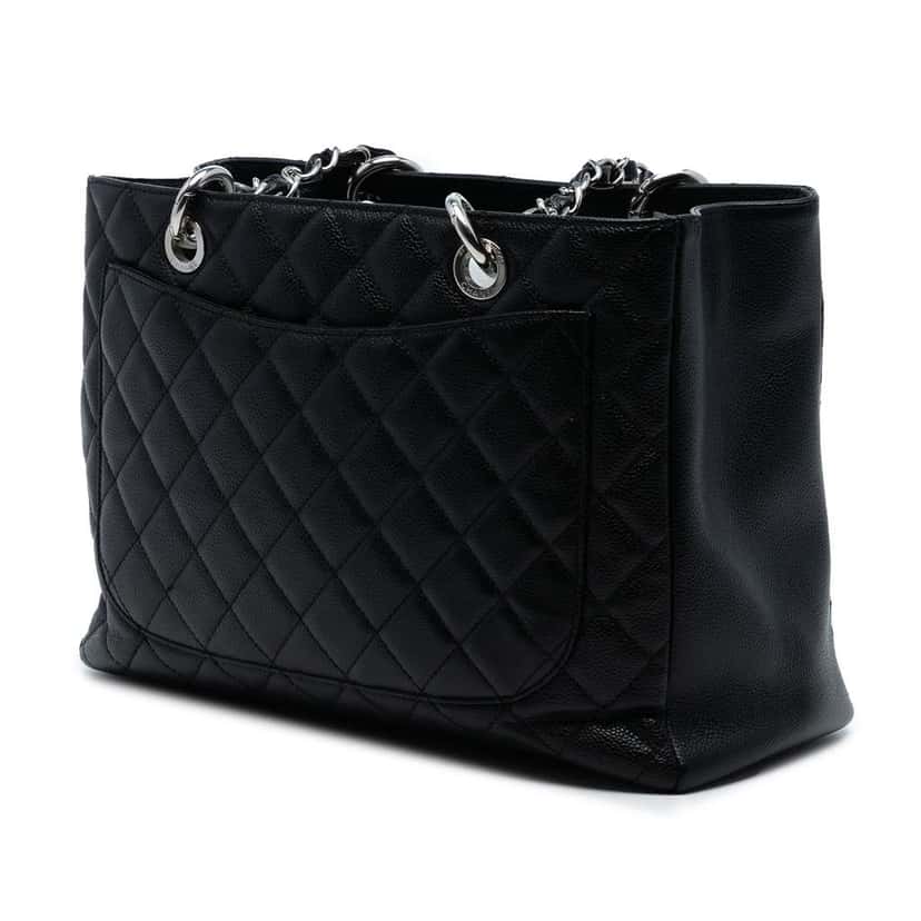 Chanel Caviar Grand Shopping Tote Black Leather Good condition - Back View