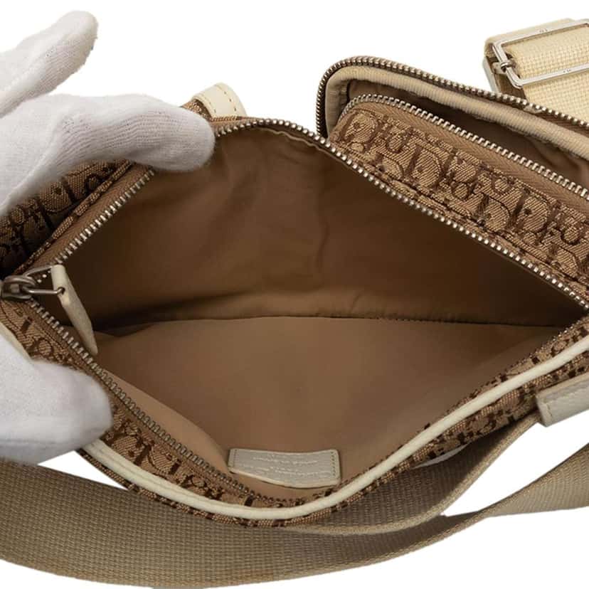 Dior Diorissimo Trotter Canvas Street Chic Belt Bag Brown Canvas Good condition - Model View