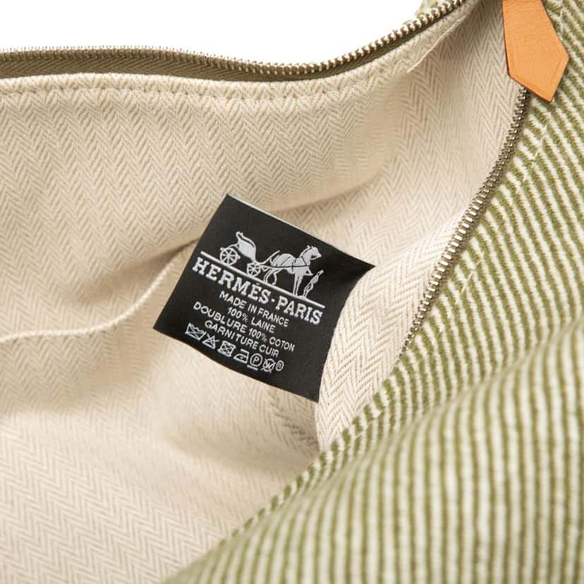 Hermès Large Wool Bride A Brac H Natte Case Green Wool Good condition - Box View