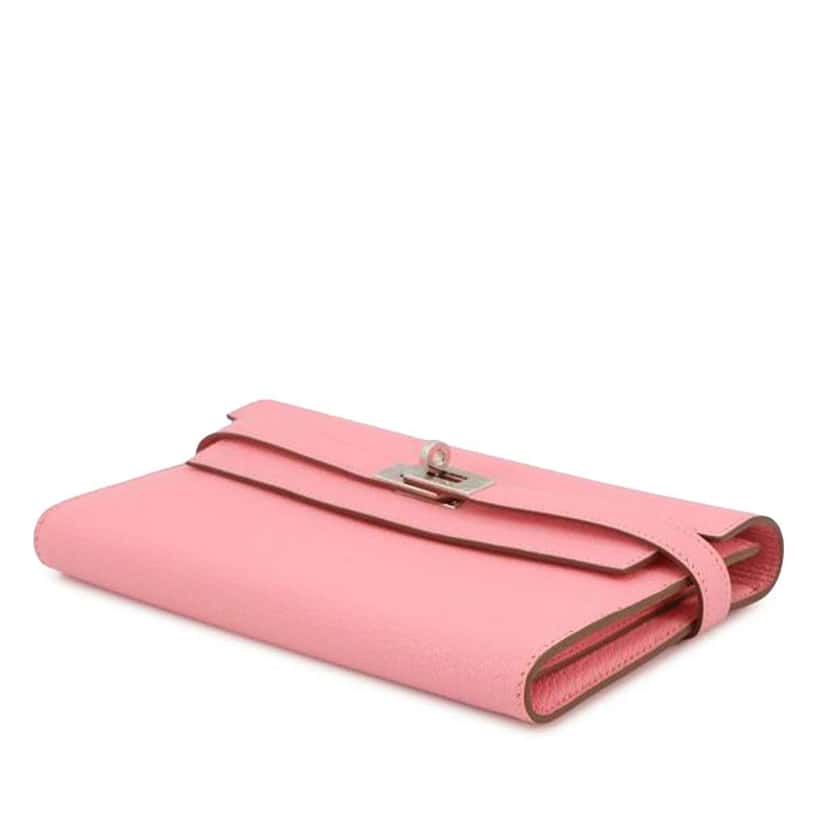 Hermès Chevre Mysore Kelly To Go Wallet Pink Leather Good condition - Inside View
