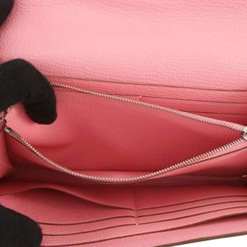 Hermès Chevre Mysore Kelly To Go Wallet Pink Leather Good condition - Model View