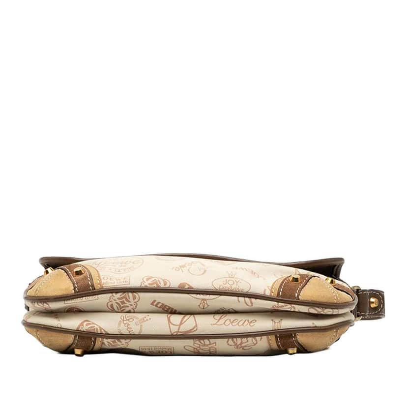 Loewe 160th Anniversary Suede Trimmed Canvas Flap Shoulder Bag Brown Canvas Very good condition - Inside View
