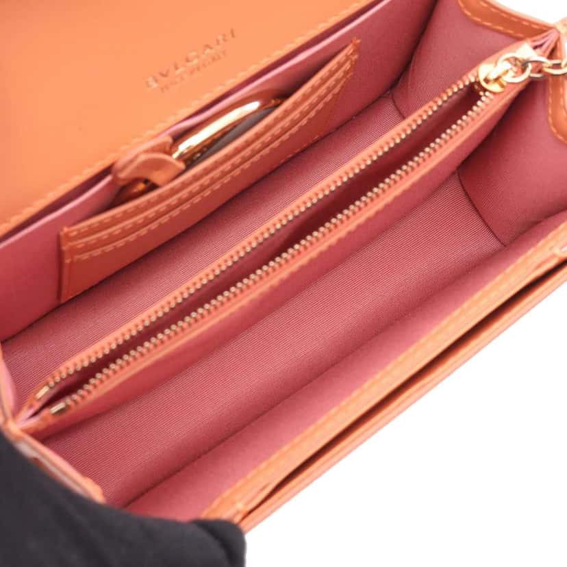 Bvlgari Calfskin Serpenti Forever Crossbody Orange Leather Very good condition - Inside View