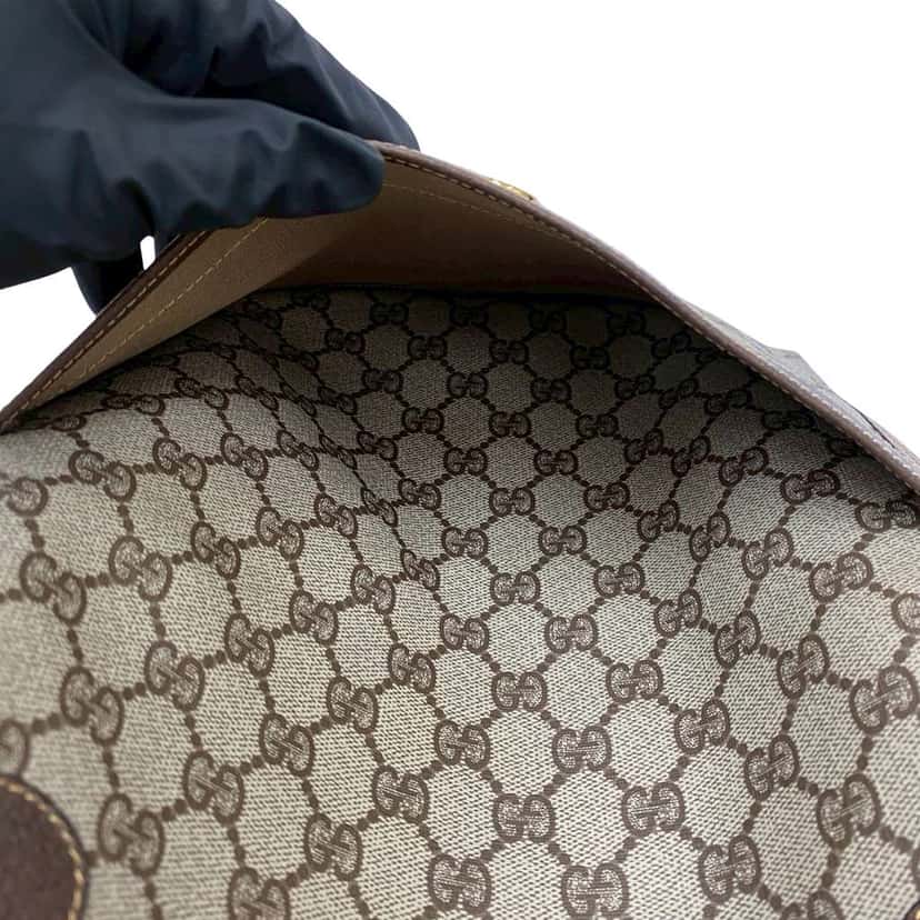 Gucci GG Supreme Web Tote Brown Canvas Good condition - Model View