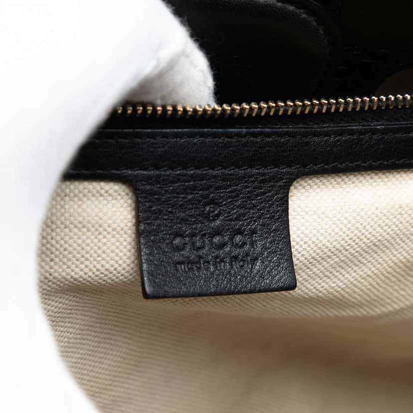 Gucci Large Guccissima Emily Shoulder Bag Black Leather Good condition - Box View