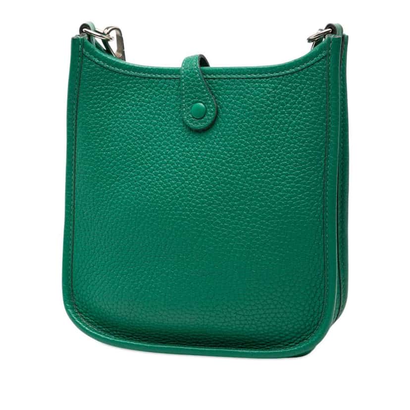 Hermès Clemence Evelyne TPM Green Leather Good condition - Back View