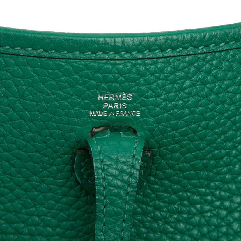 Hermès Clemence Evelyne TPM Green Leather Good condition - Box View