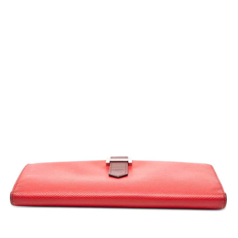 Hermès Bicolor Epsom Bearn Soufflet Bifold Long Wallet Red Leather Very good condition - Inside View
