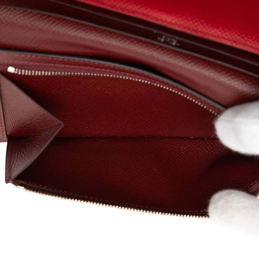 Hermès Bicolor Epsom Bearn Soufflet Bifold Long Wallet Red Leather Very good condition - Model View