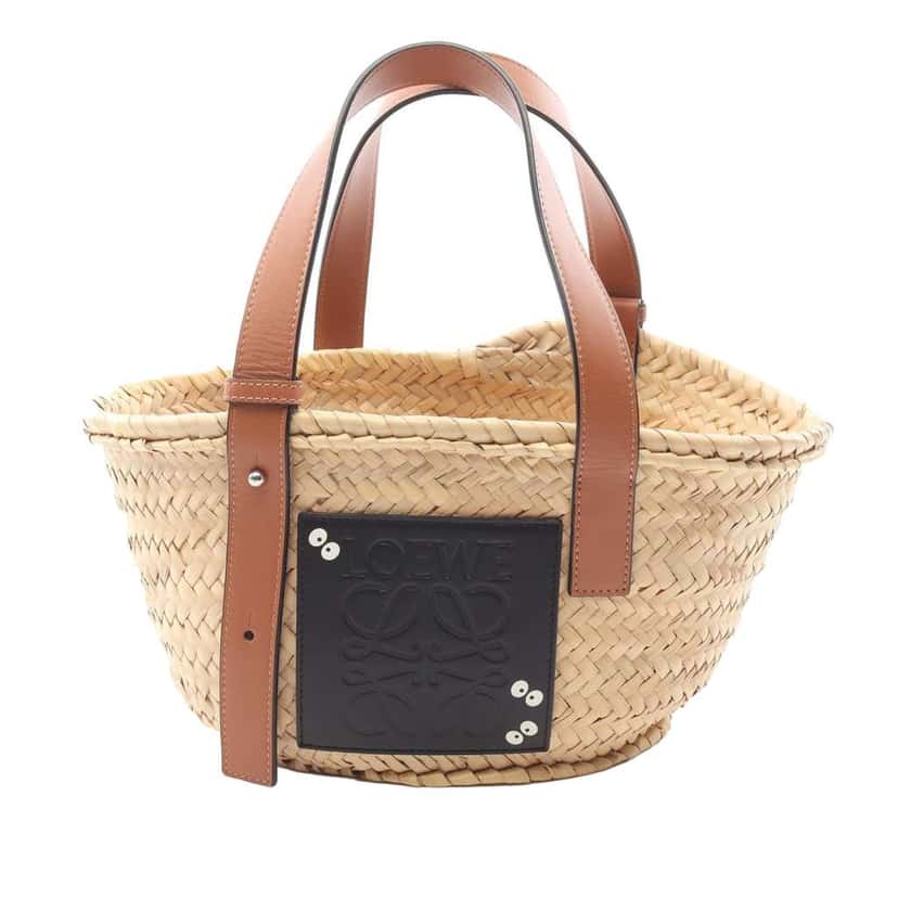 Loewe Studio Ghibli My Neighbor Totoro Small Raffia Dust Bunnies Basket Tote Brown Very good condition - Front View