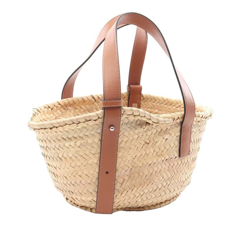 Loewe Studio Ghibli My Neighbor Totoro Small Raffia Dust Bunnies Basket Tote Brown Very good condition - Back View