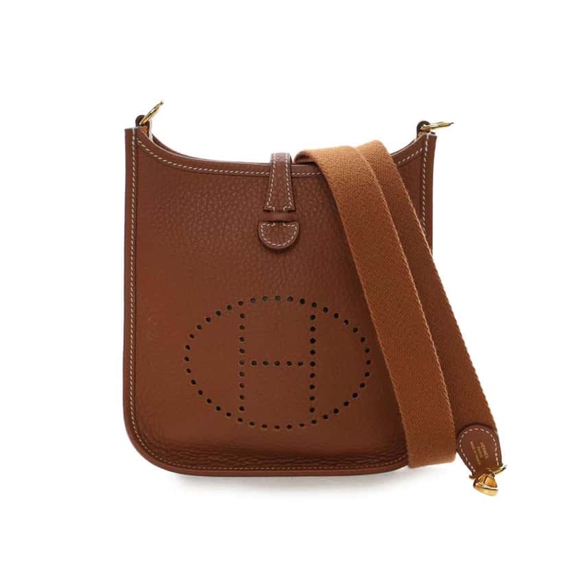 Hermès Togo Evelyne TPM 16 Brown Leather Very good condition - Front View