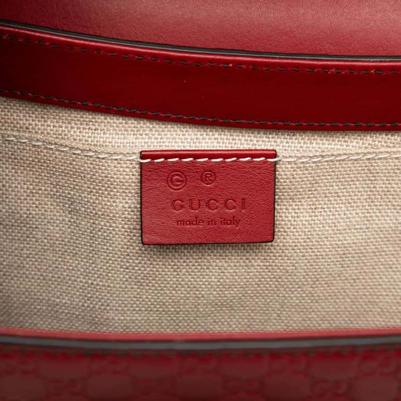 Gucci Medium Microguccissima Emily Shoulder Bag Red Leather Good condition - Box View