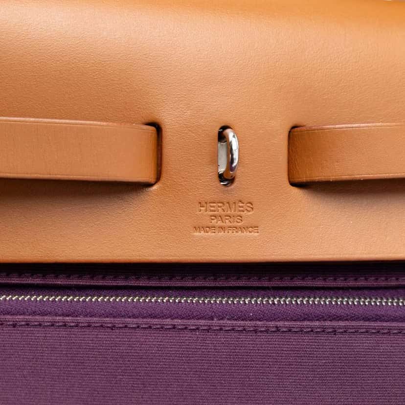 Hermès Toile Herbag Zip 31 Purple Canvas Good condition - Box View