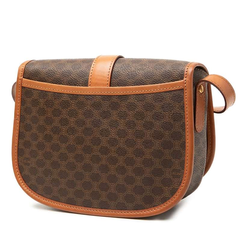 Celine Macadam Coated Canvas Crossbody Brown Canvas Good condition - Back View